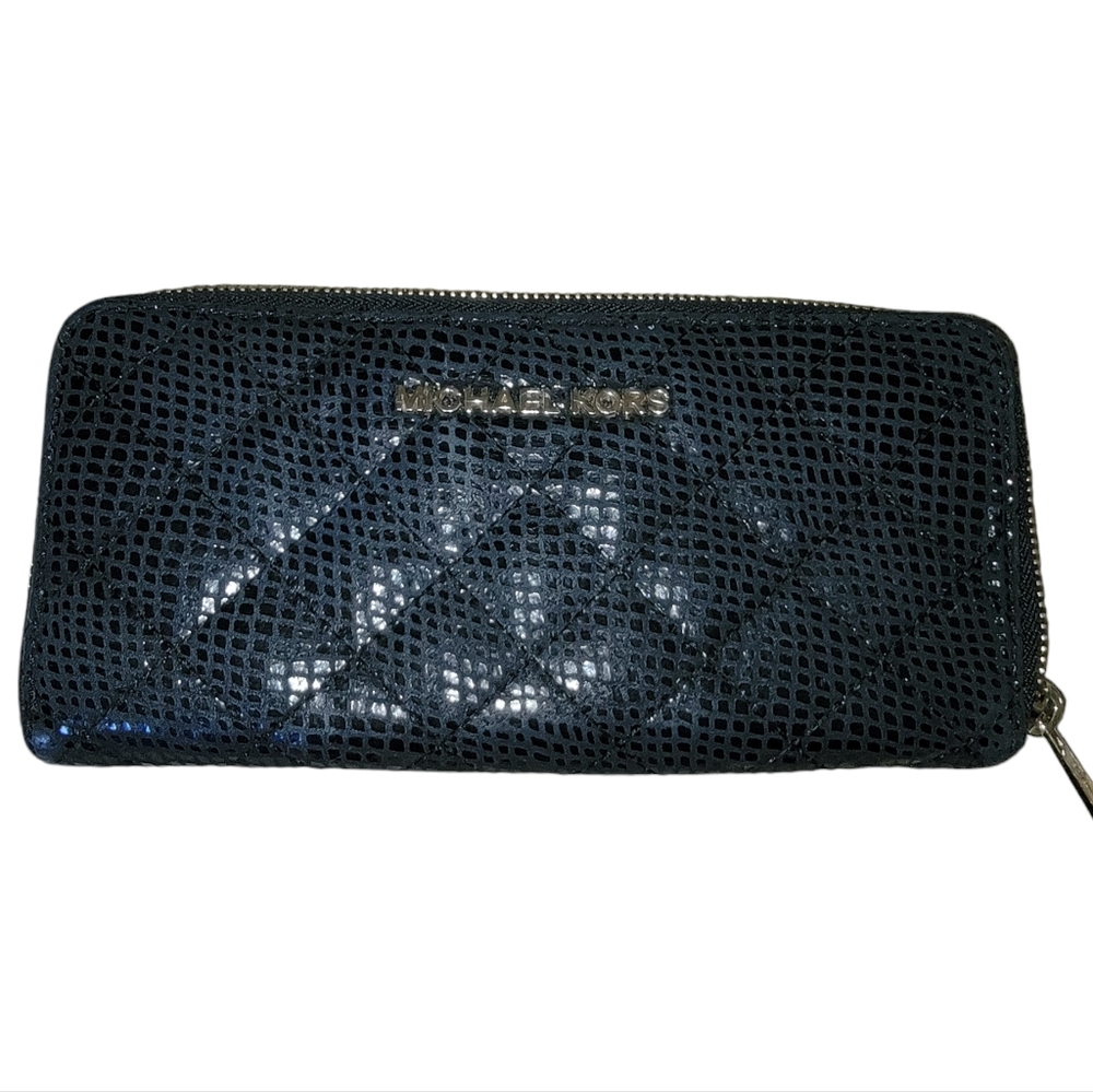 Michael Kors Susannah Black Zip Continental Wallet